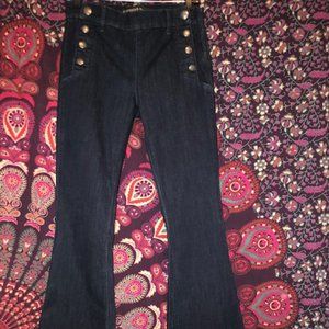 Express Bell Flare Mid Rise Dark Wash Jeans 8 R